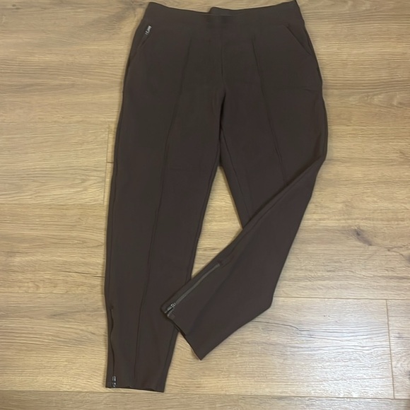 Athleta | Venice Heathered Pintuck Pant brown Women’s size SP S petite stretch - Picture 3 of 9